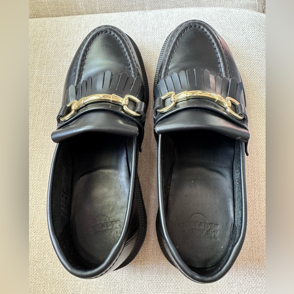 Dr. Martens Adrian Snaffle Black leather Loafers with Gold Detail Unisex M6 /W 7 - Picture 3 of 15